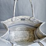 Dior Medium Book Tote Ecru and Gray Toile De Jouy Embroidery Bag #RLRE-1 - Image 29