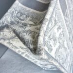 Dior Medium Book Tote Ecru and Gray Toile De Jouy Embroidery Bag #RLRE-1 - Image 12