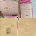 Gucci Size 37.5 Sandals Brown Canvas/Crystal/Rafia Satin Shoes #RLOC-2 - Image 7