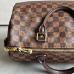 LV Speedy Bandouliere 30CM Damier Ebene Coated Canvas with Leather And Gold Hardware #RLKT-1 - Image 9