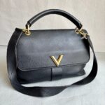 LV Very One Top Handle Bag Black Monogram Shadow Leather with Gold Hardware #RLCO-1