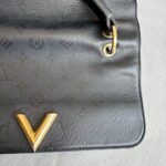 LV Very One Top Handle Bag Black Monogram Shadow Leather with Gold Hardware #RLCO-1 - Image 4