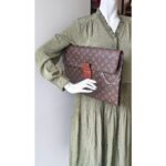 LV Vintage Clutch Brown Monogram Coated Canvas with Leather and Gold Hardware #RLYT-1 - Image 24