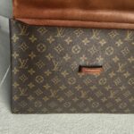 LV Vintage Clutch Brown Monogram Coated Canvas with Leather and Gold Hardware #RLYT-1 - Image 9