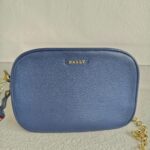 Bally Crossbody Bag Blue Leather with Gold Hardware #RUUK-4 - Image 2
