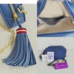 Bally Crossbody Bag Blue Leather with Gold Hardware #RUUK-4 - Image 15