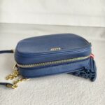 Bally Crossbody Bag Blue Leather with Gold Hardware #RUUK-4 - Image 6