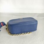 Bally Crossbody Bag Blue Leather with Gold Hardware #RUUK-4 - Image 7