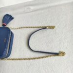 Bally Crossbody Bag Blue Leather with Gold Hardware #RUUK-4 - Image 13