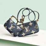 LV Multi Pochette Accessoires M45777 Black Embossed Supple Grained Cowhide Leather with Gold Hardware #RUEL-2