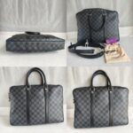LV Porte-Documents Voyage PM Black/Grey Damier Graphite Coated Canvas/Leather and Silver Hardware #RUER-1 - Image 2