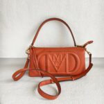 MCM 2way Bag Brick Brown Calf Leather with Gold Hardware #GULUR-1