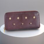 Mulberry Zippy Wallet Maroon Smooth Calf Leather with Gold Hardware #GULCE-5