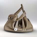 Hermes Lindy 30 Etoupe Clemence Leather with Palladium-plated Hardware #RUKE-2