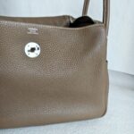 Hermes Lindy 30 Etoupe Clemence Leather with Palladium-plated Hardware #RUKE-2 - Image 4