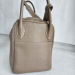 Hermes Lindy 30 Etoupe Clemence Leather with Palladium-plated Hardware #RUKE-2 - Image 8
