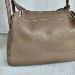 Hermes Lindy 30 Etoupe Clemence Leather with Palladium-plated Hardware #RUKE-2 - Image 5