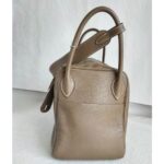 Hermes Lindy 30 Etoupe Clemence Leather with Palladium-plated Hardware #RUKE-2 - Image 7
