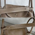 Hermes Lindy 30 Etoupe Clemence Leather with Palladium-plated Hardware #RUKE-2 - Image 24