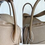 Hermes Lindy 30 Etoupe Clemence Leather with Palladium-plated Hardware #RUKE-2 - Image 23