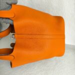 Hermes Picotin 22 Lock Orange Clemence Leather with Palladium Harware #RUUS-4 - Image 6