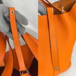 Hermes Picotin 22 Lock Orange Clemence Leather with Palladium Harware #RUUS-4 - Image 11