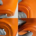 Hermes Picotin 22 Lock Orange Clemence Leather with Palladium Harware #RUUS-4 - Image 9