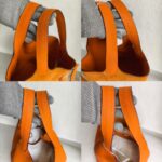 Hermes Picotin 22 Lock Orange Clemence Leather with Palladium Harware #RUUS-4 - Image 10