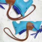 Hermes Rodeo GM Blue Swift Leather Bag Charm #RUUS-41 - Image 4