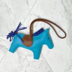 Hermes Rodeo GM Blue Swift Leather Bag Charm #RUUS-41 - Image 3