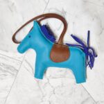 Hermes Rodeo GM Blue Swift Leather Bag Charm #RUUS-41 - Image 2
