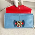 LV Tribal Mask Sarah Wallet Blue /Red Epi Leather with Silver Hardware #RUYE-2 - Image 17