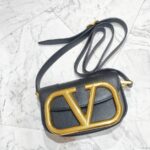 Valentino Garavani Small Supervee Black Smooth Calf leather with Gold Hardware #RUYL-1