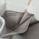 Chanel Boy Buckle Crossbody/Shoulder Bag Pearl White Calf Leather with Silver Hardware #RURL-2 - Image 19