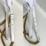 Chanel Boy Buckle Crossbody/Shoulder Bag Pearl White Calf Leather with Silver Hardware #RURL-2 - Image 15