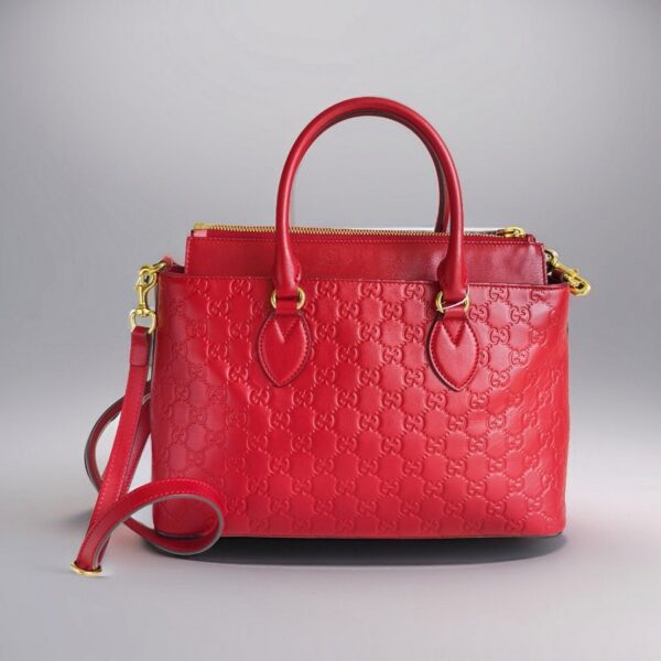 Gucci 2way Bag Red Guccissima Leather with Gold Hardware #RUOY-1