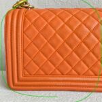 Chanel Boy 24cm Orange Lambskin with Gold Hardware #RUSE-1 - Image 4