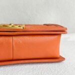 Chanel Boy 24cm Orange Lambskin with Gold Hardware #RUSE-1 - Image 12