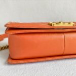 Chanel Boy 24cm Orange Lambskin with Gold Hardware #RUSE-1 - Image 11