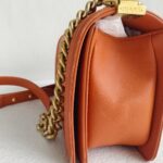 Chanel Boy 24cm Orange Lambskin with Gold Hardware #RUSE-1 - Image 8