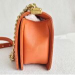 Chanel Boy 24cm Orange Lambskin with Gold Hardware #RUSE-1 - Image 6