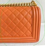 Chanel Boy 24cm Orange Lambskin with Gold Hardware #RUSE-1 - Image 5