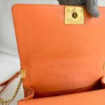 Chanel Boy 24cm Orange Lambskin with Gold Hardware #RUSE-1 - Image 20