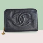 Chanel Wallet Black Grained Calfskin with Gold Hardware #RURS-8