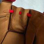 Hermes Birkin 30CM Bi-color Rouge Tomate/Tabac-Camel Clemence Leather with Palladium-Plated Hardware #RUOO-1 - Image 36