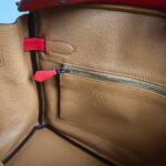 Hermes Birkin 30CM Bi-color Rouge Tomate/Tabac-Camel Clemence Leather with Palladium-Plated Hardware #RUOO-1 - Image 38