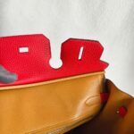 Hermes Birkin 30CM Bi-color Rouge Tomate/Tabac-Camel Clemence Leather with Palladium-Plated Hardware #RUOO-1 - Image 31