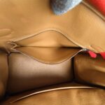 Hermes Birkin 30CM Bi-color Rouge Tomate/Tabac-Camel Clemence Leather with Palladium-Plated Hardware #RUOO-1 - Image 34