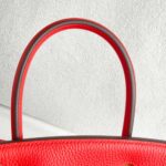 Hermes Birkin 30CM Bi-color Rouge Tomate/Tabac-Camel Clemence Leather with Palladium-Plated Hardware #RUOO-1 - Image 25