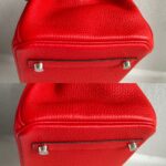 Hermes Birkin 30CM Bi-color Rouge Tomate/Tabac-Camel Clemence Leather with Palladium-Plated Hardware #RUOO-1 - Image 17